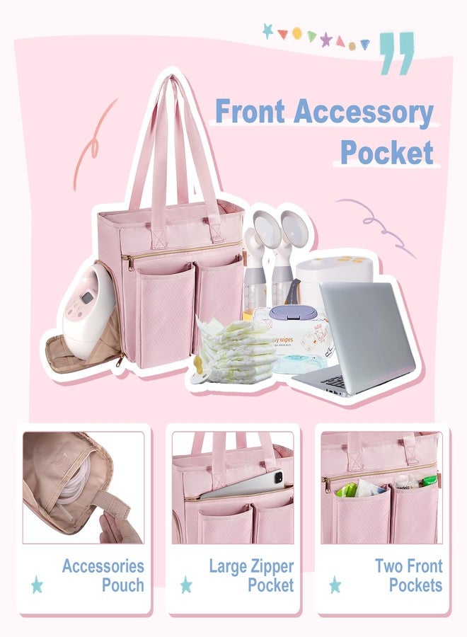 Fasrom Breast Pump Bag Compatible with Spectra S1 S2, Pumping Bag for Work, Portable Breast Pump Storage Travel Tote Bag, Pink - Image 3